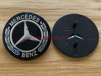 For Mercedes Benz Clk Cls E Ml Gl Front Hood Badge Black Emblem A0008172605 • $25.99