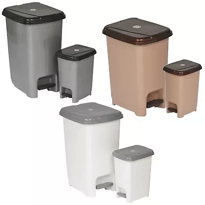 8/15/40L Slim Pedal Waste Recycling Bin Can Insert Step On Lid Kitchen Bathroom • £11.99