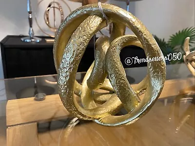 £16.89 • Buy NEXT Gold Hammered Effect Loop Sculpture Knot Ornament Sculpture Abstract £28 Hg