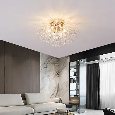 Pendant Light Led Chandelier Flush Mount Dandelion Crystal Ceiling Lamp  • $52