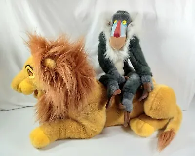 DISNEY Lion King Mufasa Adult Simba Large Stuffed Plush Puppet With Rafiki 32  • $50