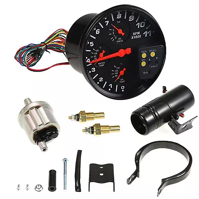 5  4-In-1 Tachometer 11K RPM With Water Temp Oil Temp Oil Pressure Meter US F2G2 • $45.98