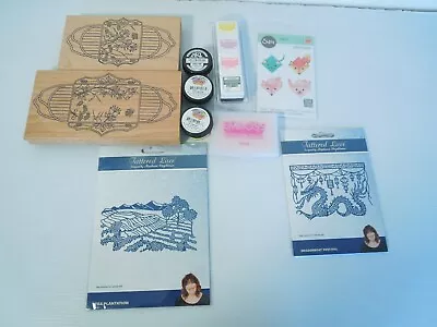 Card Making Bundle Tattered Lace Dies Glitter Lawn Fawn Ink Rubber Stamps VGC • £15.99