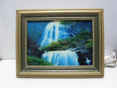 Vintage Framed Light-Up Waterfall Tabletop Picture 9.5 X12  W/ Bird Sounds -Used • $49.99