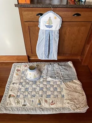 Vintage Koala Kids Crib Set Nautical Neutral Baby Nursery Anchor Sailboat VGUC • $77