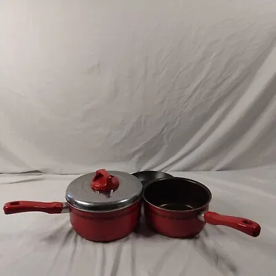 Vintage 3 Piece 1970 T-Fal UltraBase Pan Set With One Lid. • $17.99