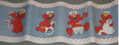 BABY ELMO Wallpaper Border 15' Sesame Street PREPASTED Wall Decor Drum Blankie • $9.95