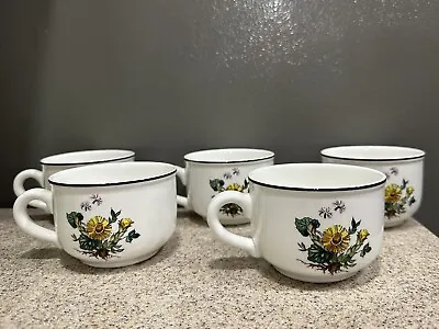 5 Villeroy & Boch Botanica Luxembourg Porcelain Coffee Cups Teacups MINT Cond • $50