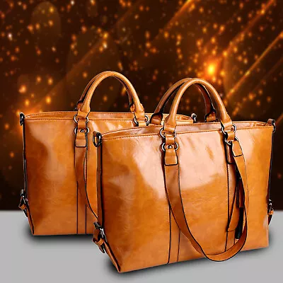 New Women Large PU Leather Tote Bag Commute Handbag Shoulder Satchel Bag Elegant • $18.85