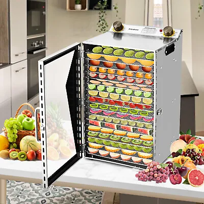 $184.64 • Buy Commercial 18 Trays Food Dehydrator Machine 304 Stainless Steel Fruit Vegetable