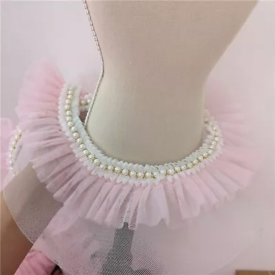 £3.99 • Buy Pearls Wave Collar Hemline Dress DIY Lace Edging Pleated Costume Craft Ribbon 1M