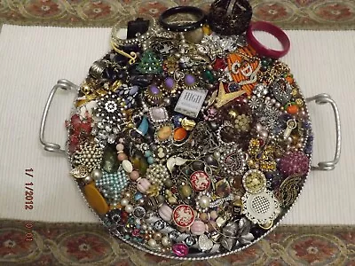 Vintage To Now Jewelry Lot Scrap Craft Repurpose Harvesting 5+ LBS (Lot AK22) • $7.50