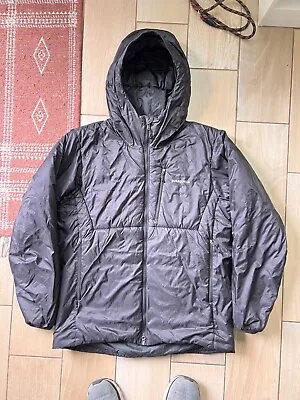 Mens PATAGONIA Black DAS Parka Hooded Primaloft Insulated Jacket Large • $200