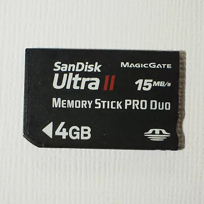 Sandisk Ultra II 4GB 15 MB/s GMemory Stick Pro Duo MagicGate For Sony PSP • $8.77