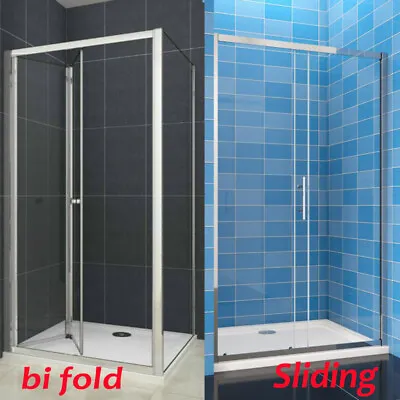 Sliding Door Bi Fold Shower Enclosure Glass Side Panel Walk In Wet Room H-1850mm • £184