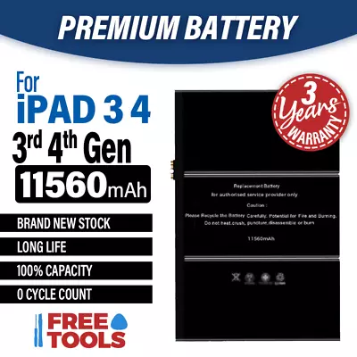 £14.72 • Buy Premium Battery Replacement For IPad 3 4 A1416 A1430 A1403 A1458 A1459 A1460