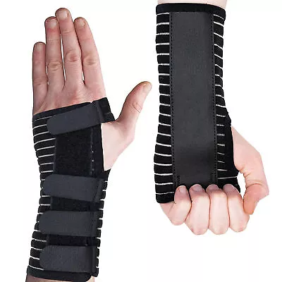 Breathable Wrist Support Splint For Sprain Injury Carpal Tunnel Pain Left Hand • £6.38