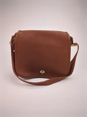 VINTAGE COACH - STEWARDESS Brown Leather Shoulder Bag Purse Handbag 9525 • $249