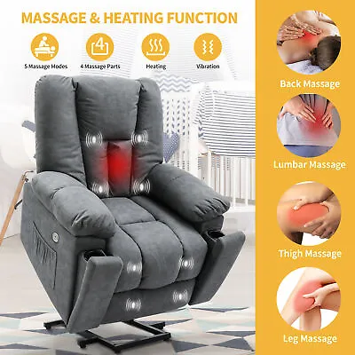 Elderly Electric Power Lift Recliner Chair With Massage Technical Cloth Recliner • $319.82