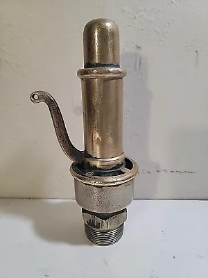 Antique Brass American Steam Gauge & Valve Co. 110 Pound Pop Air Safety Valve • $45