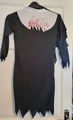 Womens Zombie Nun Costume Ladies Sister Adult Halloween Fancy Dress Outfit New • £12