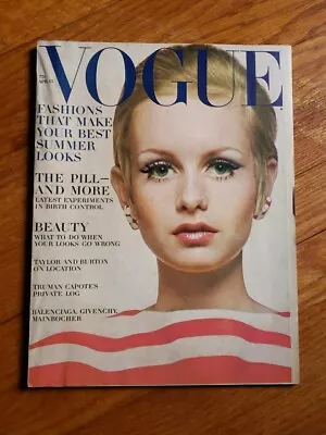 Vogue Magazine April 15 1967 Twiggy Lansure The Pill Birth Control • $35.40