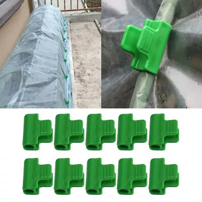 50Pcs Pipe Clamps Plant Stakes Greenhouse Film Fixing Garden Netting Hoop Clip • £4.99