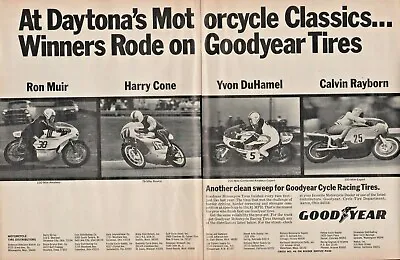 $13.48 • Buy 1969 Goodyear Motorcycle Racing Tires Daytona - 2-Page Vintage Motorcycle Ad