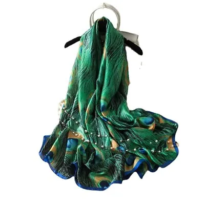 180*90cm New Women's Printed Peacock Feather Shawl And Wrapped Scarf • $19.99