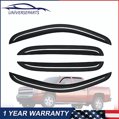 4PCS Window Visor Rain Sun Guards Vent For 07-13 Chevy Silverado Crew Cab New • $27.89