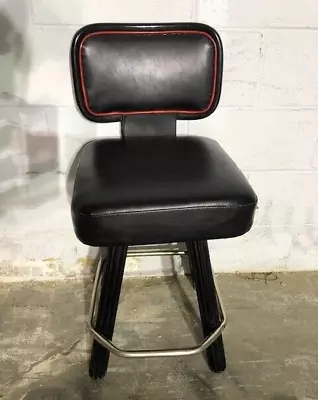 Gasser Black Vinyl Swivel Counter Chair With Back Rest 37  Height • $75