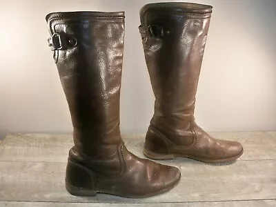 Frye Womens Paige Trapunto #76140 Brown Leather Fashion Boots Booties Tall 9 B • $101.13