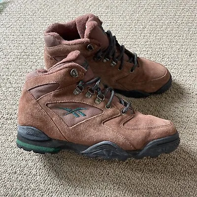 Vintage Reebok Outdoors Women's Hiking Boots Size 7.5 UK5 Brown Suede 90s • $45