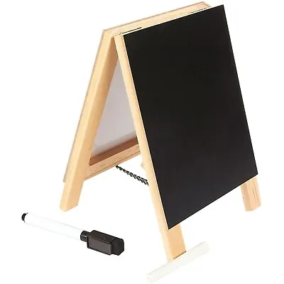 Juvale Double Sided Chalkboard Stand And Dry Erase Sign - Dual Tabletop Easel • $12.99