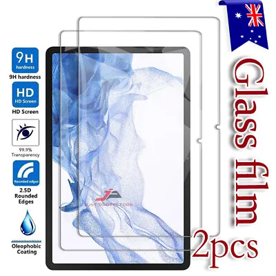 $14.95 • Buy 2X For Samsung Galaxy Tab S8 S8+ Plus S8 Ultra Tempered Glass Screen Protector