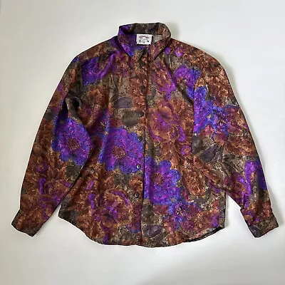 Vintage Suzanne Grae Woman’s Top  Size 10 Button Up Multicoloured BlouseBust80cm • $35.95