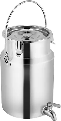 304 Stainless Steel Milk Can With Spigot 1.3 Gallon 5 Liter Metal Water Beverage • $108.99