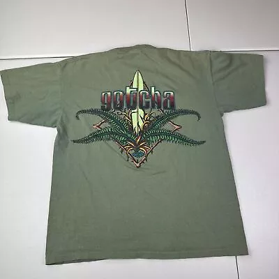 Vintage Gotcha Green T-Shirt Men Large USA Surf Skate Stussy 90s Single Stitch • $50