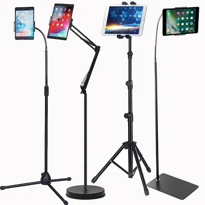 Multifunctional Phone Tablet Floor Stand Holder Adjustable For 4.5-12.9inch • £13.93
