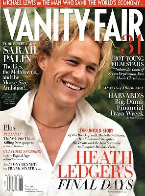 VANITY FAIR Magazine August 2009 Heath Ledger Sarah Palin Julia Child • $20