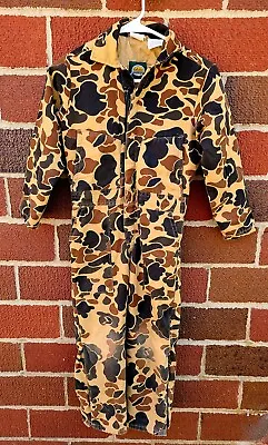 Cabela's Camouflage Quilted Overalls Jump Suit Youth Size 10 Camo Hunting USA • $31.50