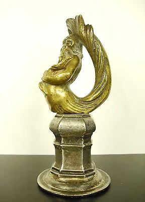 Mascot Car Mascot To The God Neptune Or Poseidon God H:12 Cm 314 G In Bronze. • $372.94