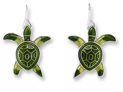 Ikki Matsumoto Hatchling Green Turtles Enamel Earrings By Zarah • $19.99