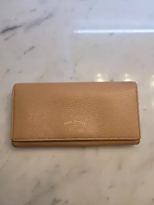 Authentic Gucci Tan And Blue Swing Leather Continental Wallet Pre-owned • $299