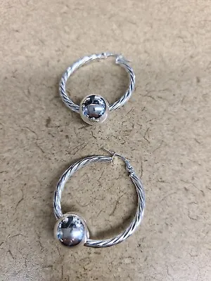 950 Milor Silver Hoop Earrings 5.3 Grams TW • $14.95