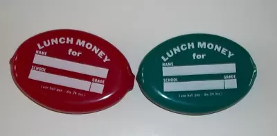 Lot Of 2 Vintage Coin Purse Squeeze Open Pouch Advertising Lunch Money Holder • $14.95