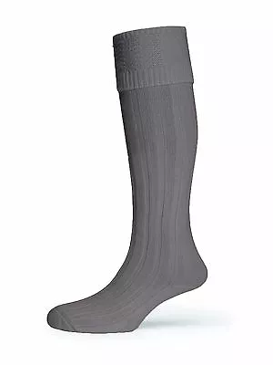 Scottish Men's Deluxe Wool Blend Grey Kilt Hose Socks  • $14.99