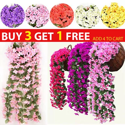 Artificial Fake Hanging Flowers Vine Plant Home Garden Decor Indoor Outdoor UK • £3.14