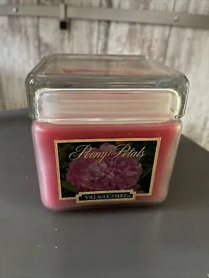 Village Candle Limited Edition Peony Petals 2 Wick Jar USED Rare Flowers 26 Oz • $22