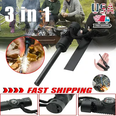 $2.01 • Buy Fire Starter Flint Steel Striker Ferro Rod Waterproof Firesteel Camping Hiking